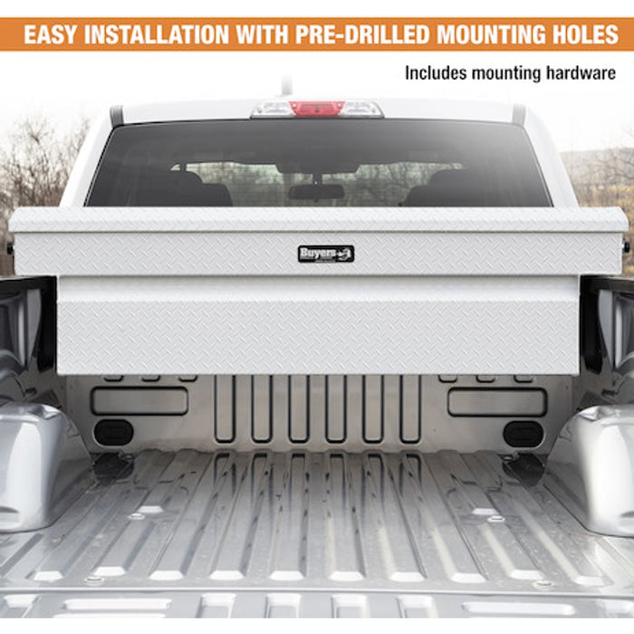 Buyers Products 18x20x71 Inch Gloss White Diamond Tread Aluminum Crossover Truck Tool Box Model 1749435