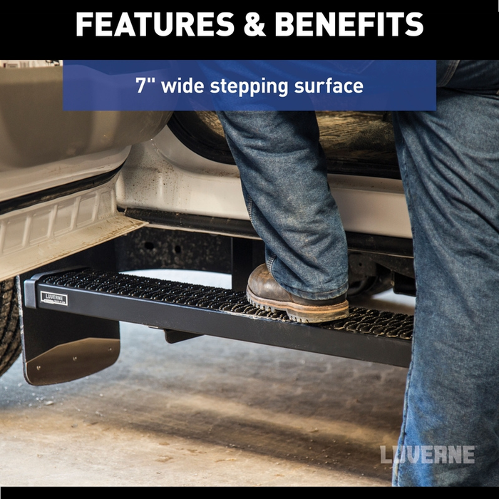 Luverne Grip Step 7" x 78" Black Aluminum Running Boards, Select Ford Super Duty Model 415078-401734