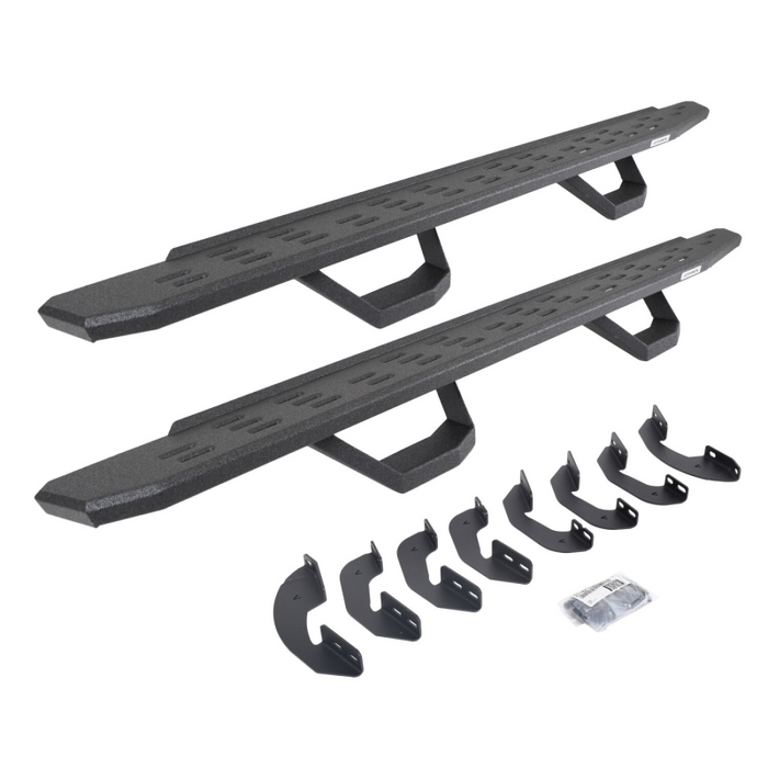 Go Rhino RB30 Running Boards with Brackets With 2 Pairs Drop Steps Kit Double Cab Model 6964158020T