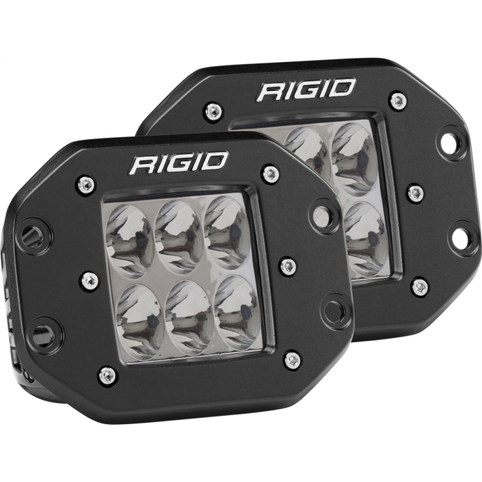 Rigid Industries D-Series PRO LED Light, Driving Optic, Flush Mount, Black Housing, Pair Model 512313