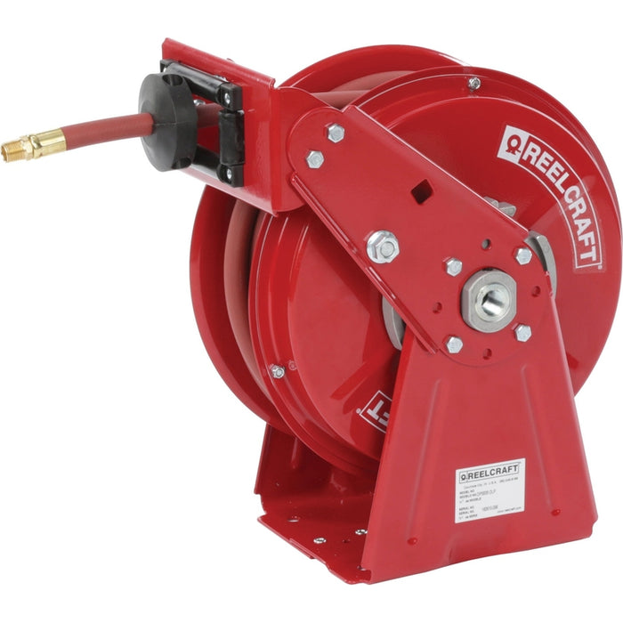 ReelCraft Series DP5000 3/8 in. x 50 ft. Ultimate Duty Dual Pedestal Hose Reel - 300 PSI Air/Water Model DP5650OLP