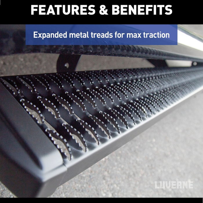 Luverne Grip Step 7" x 88" Black Aluminum Running Boards, Select Ford Super Duty Model 415088-401734
