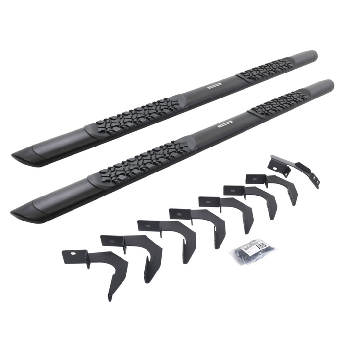 Go Rhino V-Series V3 Aluminum Step Nerf Bars and Mounting Brackets Kit Textured Black Model V3423580T
