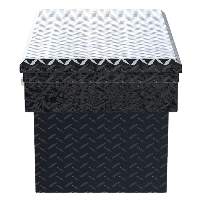 UWS 69" Gloss Black Aluminum Angled Secure Lock Crossover Truck Tool Box with Low Profile Model SLD-69-A-LP-BLK