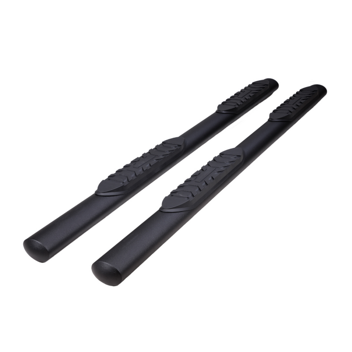 TrailFX 4" Oval Straight Step Nerf Bars W/ Step Pads Matte Black Steel Model A1555T