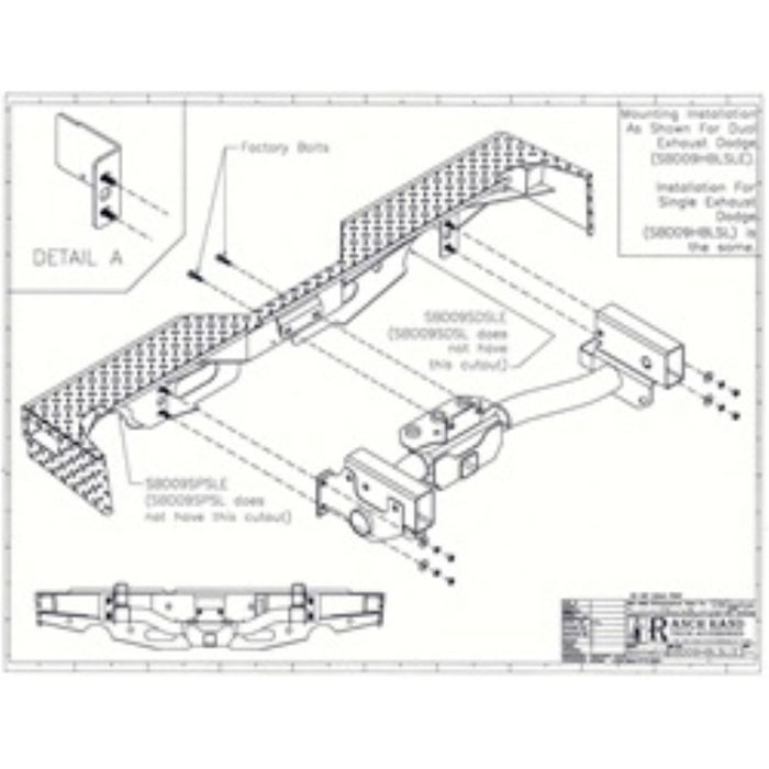 Ranch Hand Sport Series Rear Bumper Fits Select 09-24 Dodge/Ram 1500 Model SBD09HBLSLE