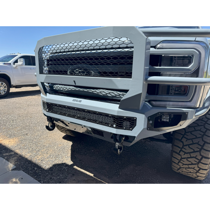 Bodyguard Freedom Front Extreme Non-Winch W/O Sensor Cutouts W/ Mesh Grille With Camera Harness Bare Metal Model NEF23BNBMH