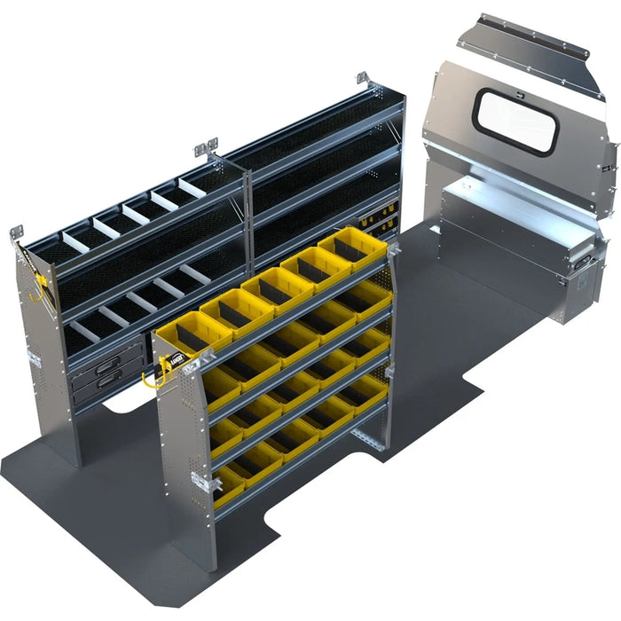 Ranger Design Aluminum Van Shelving Package for Mercedes Sprinter High Roof 170" Wheelbase Model DHL-27