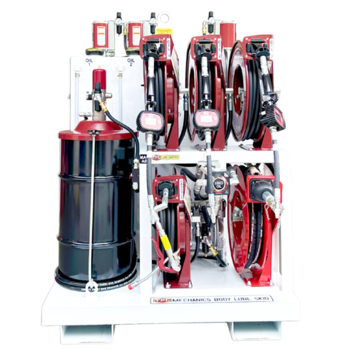 Taylor Pump & Lift 42"W x 48"D x 60"H Triple 30-Gal New Oil, 60-Gal Used Oil, & 120lb Grease Lube Skid Model TPL 236-994