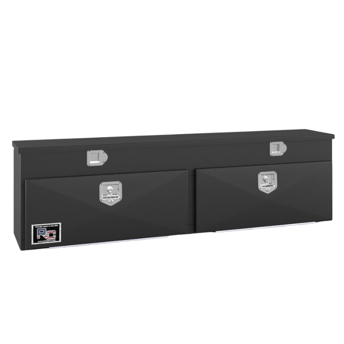 RC Industries Top Mount Box Q-Series 96x20x15 14 GA Steel With Lift Up Lid & 13 GA Steel Drop Door Textured Black Model QM962015.MLNW2