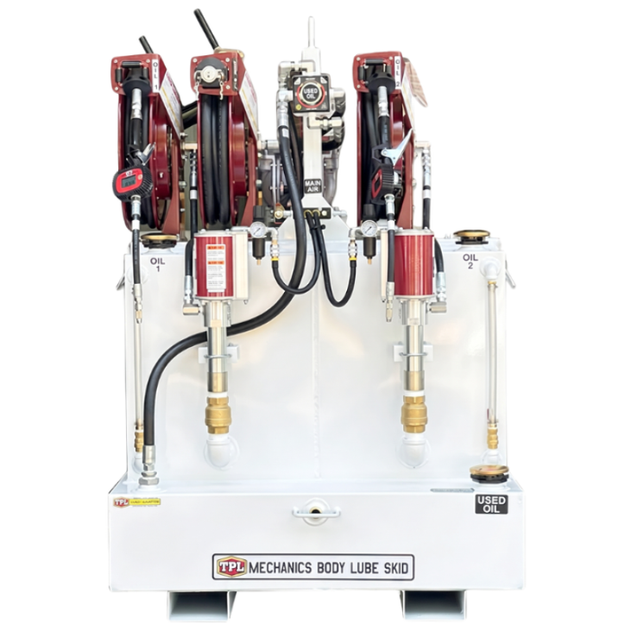 Taylor Pump & Lift 42"W x 36"D x 60"H Dual 50-Gal New Oil & 60-Gal Used Oil Lube Skid Model TPL 236-983