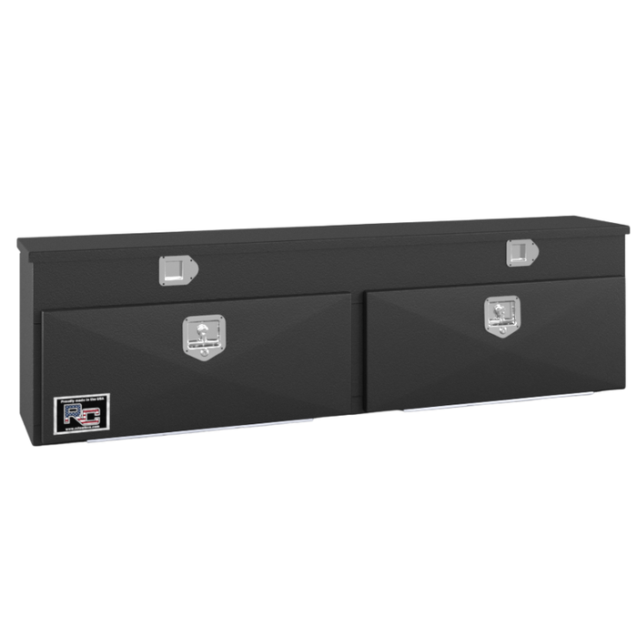 RC Industries Top Mount Box Q-Series 72x20x15 14 GA Steel With Lift Up Lid & 13 GA Steel Drop Door Textured Black Model QM722015.SLNW2