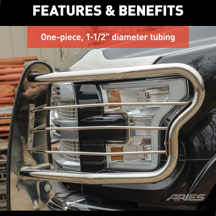 ARIES Polished Stainless Grille Guard, Fits Select Ford F-150 Model 3071-2