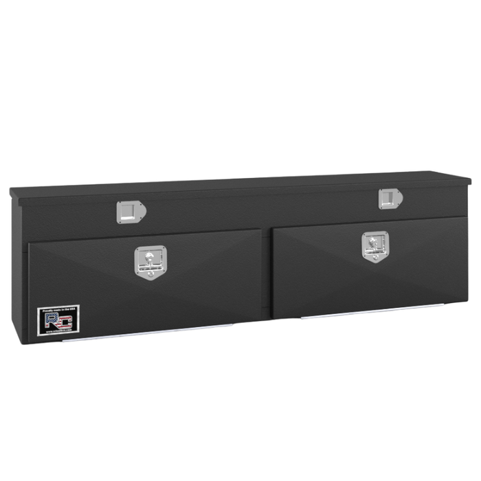 RC Industries Top Mount Box Q-Series 90x20x15 14 GA Steel With Lift Up Lid & 13 GA Steel Drop Door Textured Black Model QM902015.SLNW2