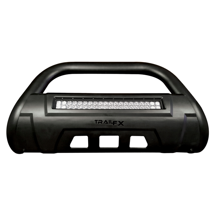 TrailFX 3.5" Oval Bull Bar w/ Skid Plate Black Stainless Steel w/o Light Option Compatible With Parts 20DRSCMB/ 20DRSCM Model B1613T
