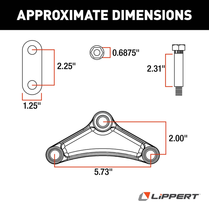 CURT 121097L Trailer Axle Attaching Parts (AP) Suspension Kit for 2,000-7,000-lb. Double-Eye Tandem Axles - Standard Equalizer, Standard Bolts Model 121097L