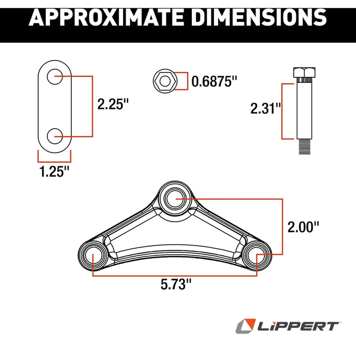 CURT 121097L Trailer Axle Attaching Parts (AP) Suspension Kit for 2,000-7,000-lb. Double-Eye Tandem Axles - Standard Equalizer, Standard Bolts Model 121097L