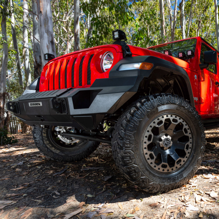 Go Rhino Trailline Winch Ready Front Full Width Bumper For Jeep Model 230121T
