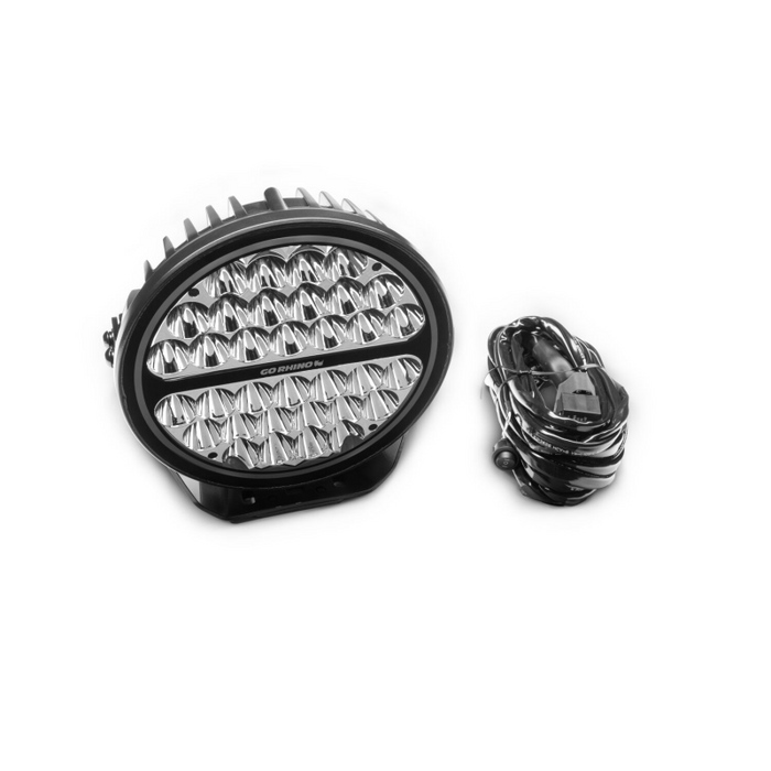 Go Rhino Blackout Series MAXROUND 9" Round LED Spot Light w/Daytime Running Lights Model 751700911SRS