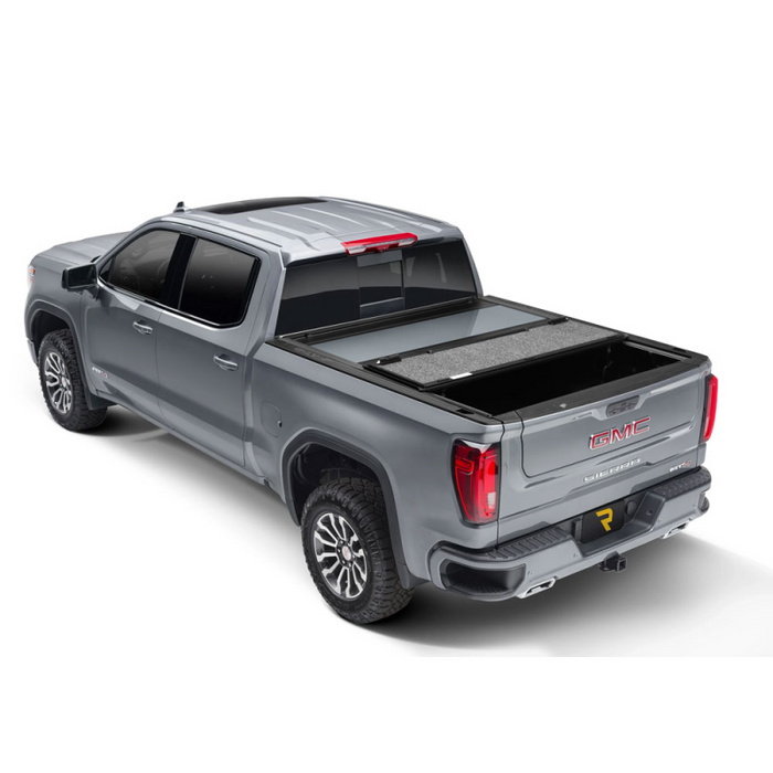 UnderCover Fusion Hard Folding 2019 (New Body Style)-2025 Chevy Silverado/GMC Sierra 1500 5' 10" Bed with or without MultiPro Tailgate - Paint Code G1W Abalone White Model AR12022L-G1W