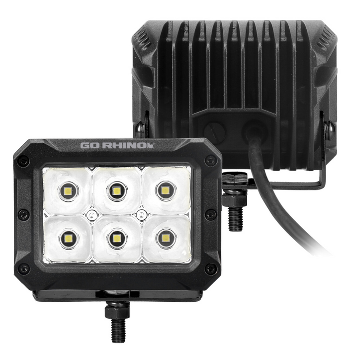 Go Rhino Bright Series 4x3 Rectangular LED Spot Lights Model 753003023SBS