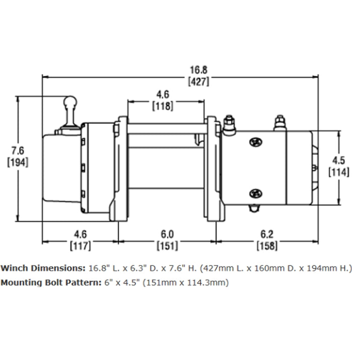 Warn 9.0Rc Winch, Pull Capacity 9,000 lb, 50 Feet Synthetic Rope Model 71550