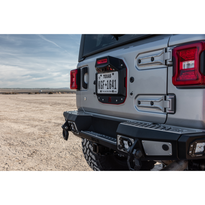 Bodyguard JL Rear Bumper Sensor Cutouts Reverse Light Cutouts Bare Metal Model 56222B