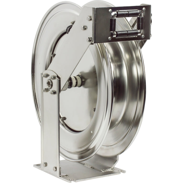 Coxreels T-SS Series Stainless Steel Spring Driven Hose Reel 1/2 in. x 75 ft. - No Hose Model TSHL-N-475-SS
