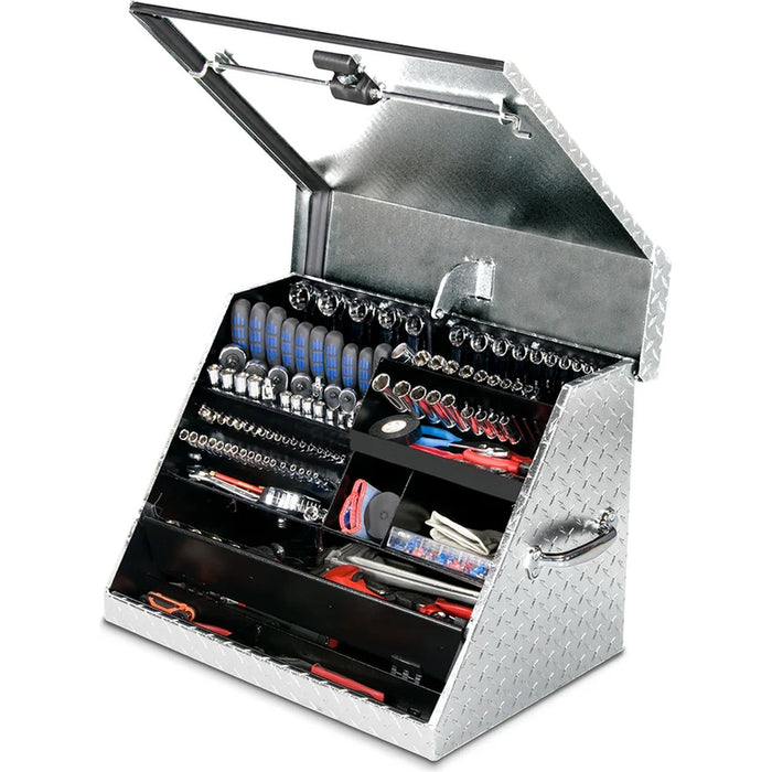 Montezuma 26 x 18 In. Aluminum Triangle® Toolbox Brite Top Mount Toolbox SE250AL
