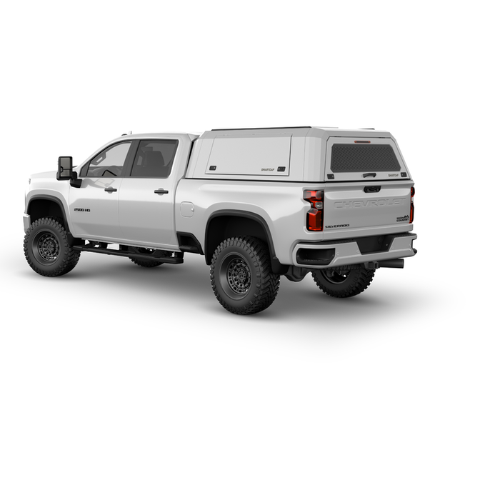 SmartCap OEM White Truck Bed Cap EVOc Commercial Series w/ Horizontal Locks Model EC0110-WH