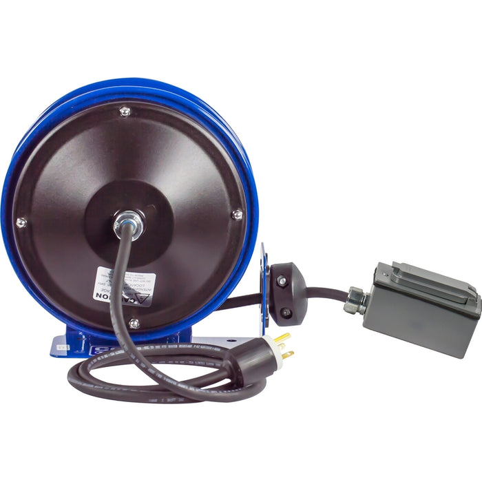 Coxreels PC10 Series Compact Spring Driven Cord Reel Duplex GFCI Receptacle 12 GA x 30 ft. - Cord Included Model PC10-3012-F