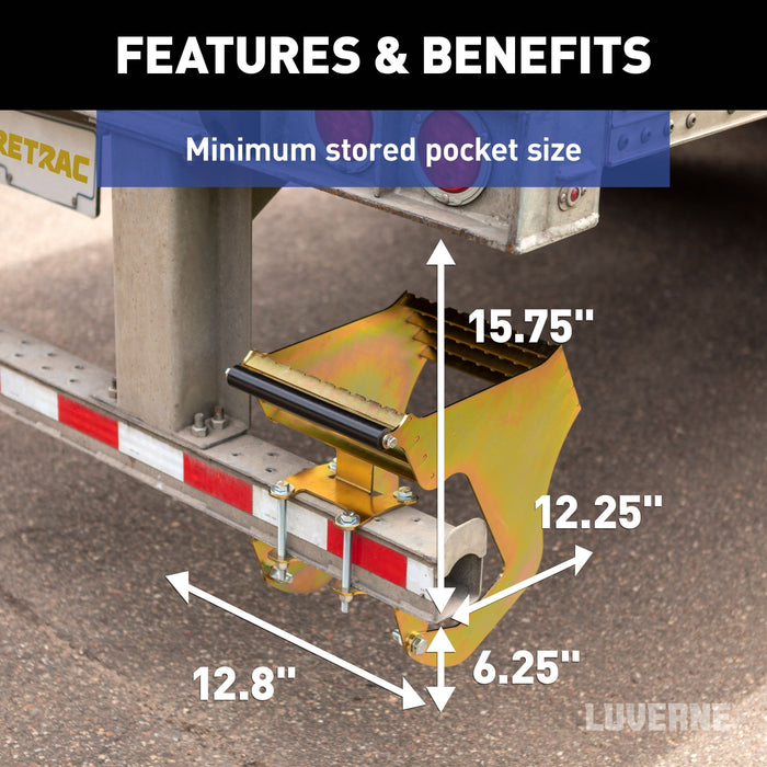 Luverne RETRAC HighRise Folding Rear Entry Step (Fits 4" Bumper Beam) Model 409924L