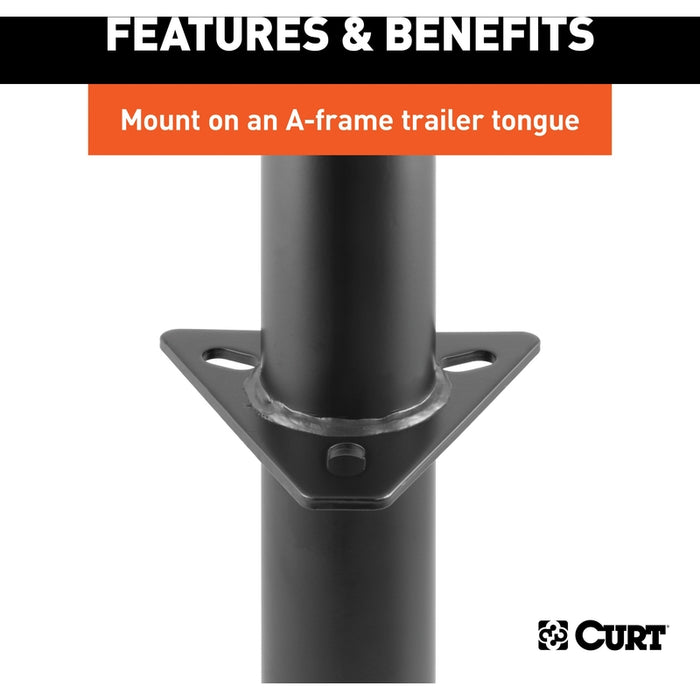 CURT A-Frame Trailer Tongue Jack, 5,000 lbs. Support Capacity, 15 Inches Vertical Travel Model 25007