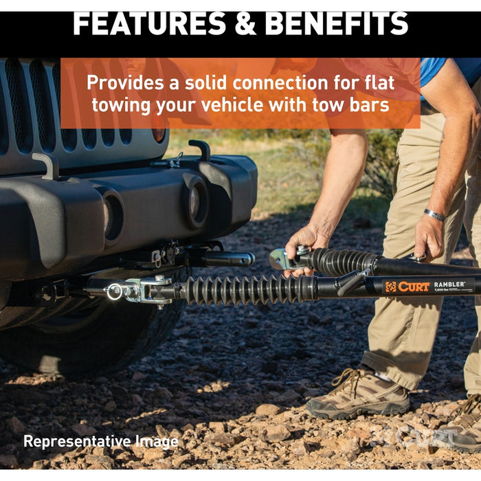 CURT Custom Tow Bar Base Plate Brackets for Dinghy Towing, Fits Select Ford Bronco with Modular or Standard D-Ring Bumper Model 70143