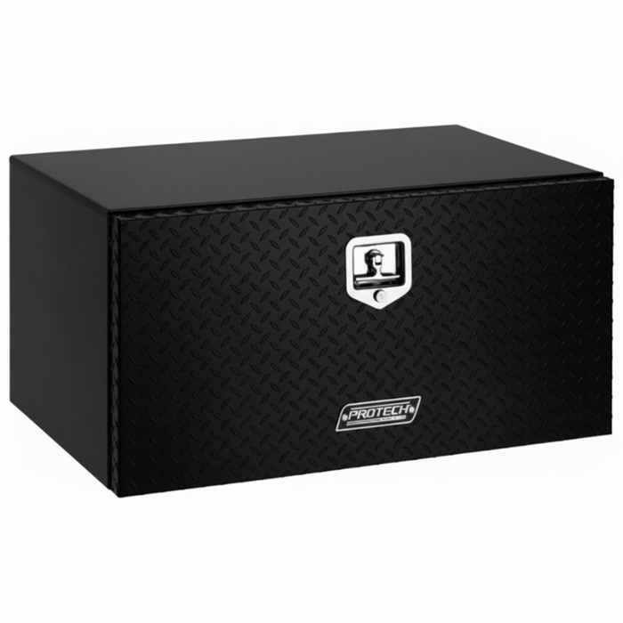 ProTech Underbody Box - 24X24X24 Diamond Plate Drop Door Style, Matte Black Model 20-2004D-TB