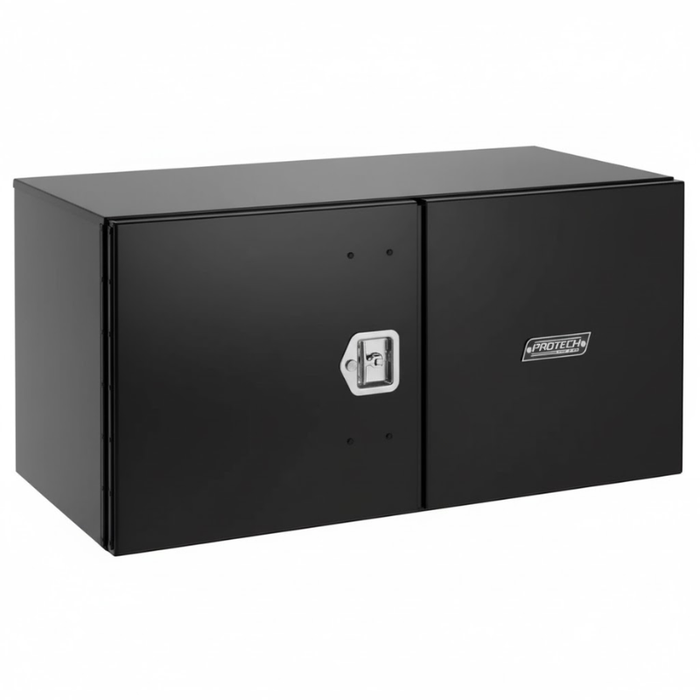 ProTech Underbody Box - 24X24X48 Passenger Side Double Smooth Barn Door Style - Gloss Black Model 20-2214R-GB
