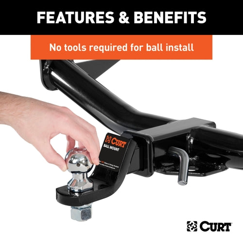 CURT 1-7/8 and 2-Inch Chrome Steel Switch Ball Set, Up to 6,000 lbs. GTW Model 42178
