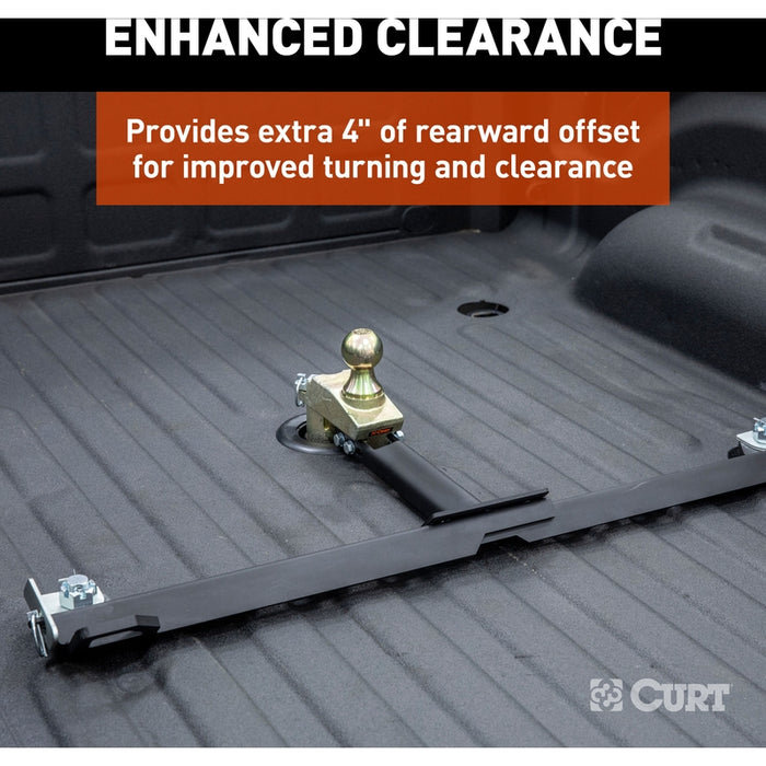 CURT Multi-Fit OEM Puck System Gooseneck Ball with 4" Offset, Fits Select Chevrolet, Ford, GMC, Nissan, Ram Trucks Model 60663