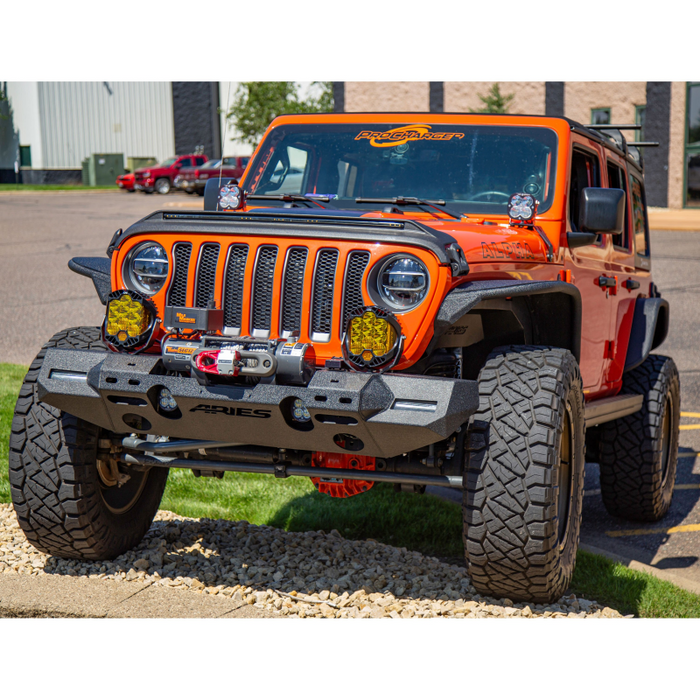 ARIES TrailChaser Jeep Wrangler JL Aluminum Front Bumper with Fender Flares (Option 7) Model 2082077
