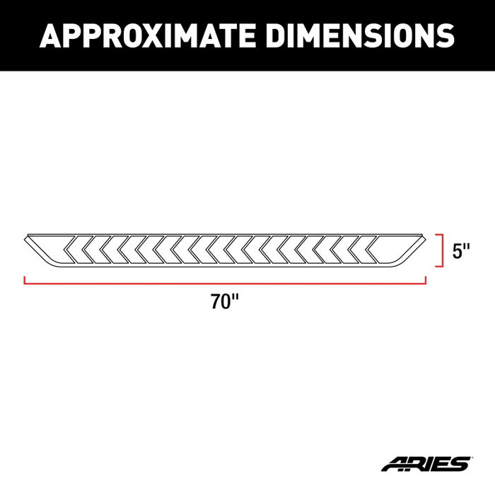 ARIES AeroTread 5" x 70" Polished Stainless Running Boards Model 2051011