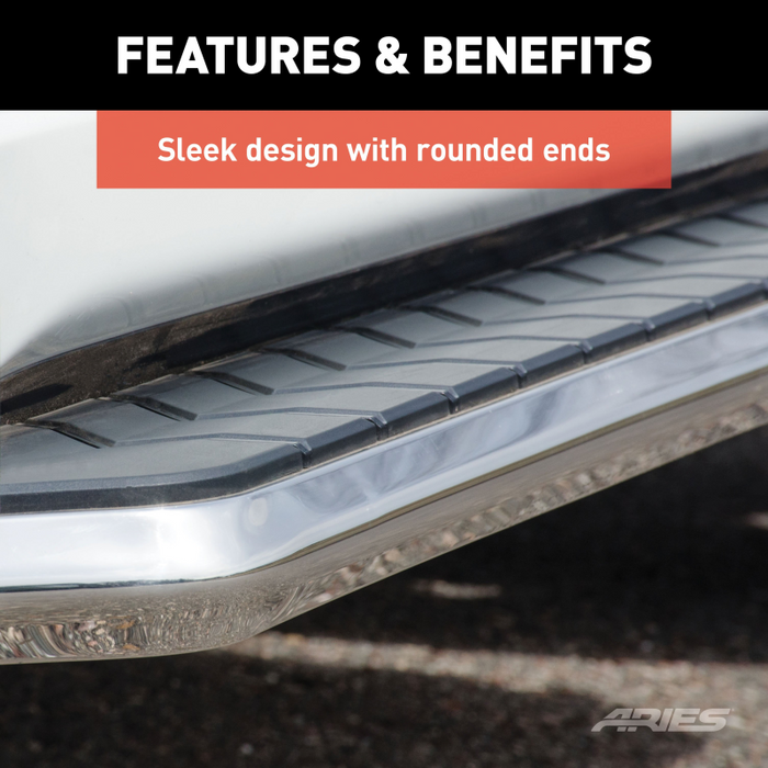 ARIES AeroTread 5" x 73" Polished Stainless Running Boards (No Brackets) Model 2051873