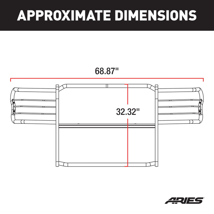 ARIES Black Steel Grille Guard, Select Toyota Tundra Model 2053