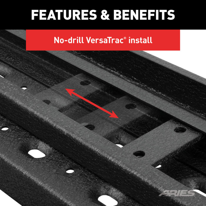 ARIES RidgeStep 6-1/2" x 85" Black Steel Running Boards Model 2055521