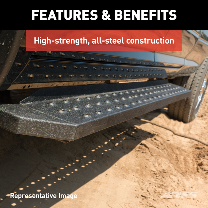 ARIES RidgeStep 6-1/2" x 85" Black Steel Running Boards Model 2055552