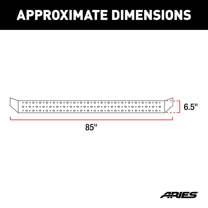 ARIES RidgeStep 6-1/2" x 85" Black Steel Running Boards Model 2055555