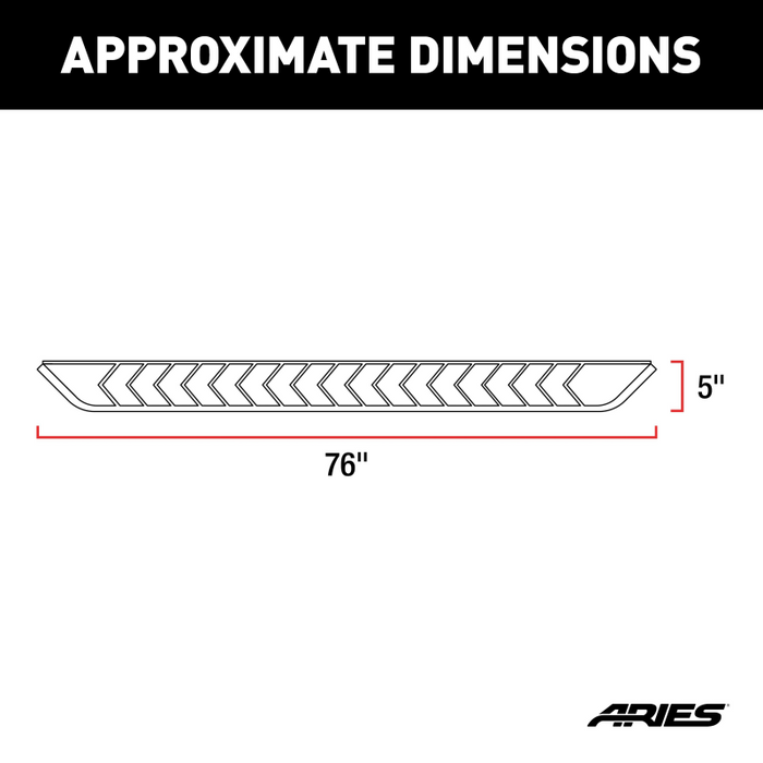 ARIES AeroTread 5" x 76" Black Stainless Running Boards, Select Ford Explorer Model 2061003