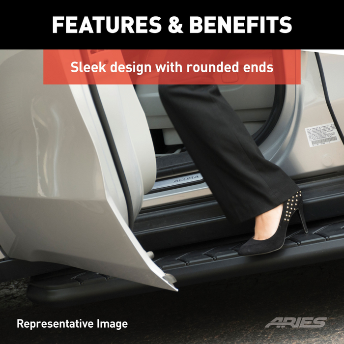 ARIES AeroTread 5" x 70" Black Stainless Running Boards, Select Toyota Highlander Model 2061015