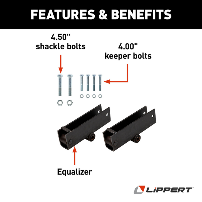 CURT Trailer Axle Attaching Parts (AP) Suspension Kit for 10,000-lb. Slipper Tandem Axles Model 184173