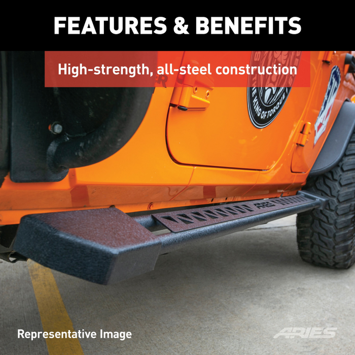 ARIES Rocker Step Running Boards, Select Dodge, Ram 1500, 2500, 3500 M ...