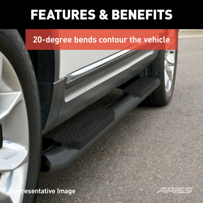 ARIES 4" Black Steel Oval Step Nerf Bars Model S223016